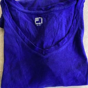 JCP V Neck Purple Long Sleeve Tee, 3X